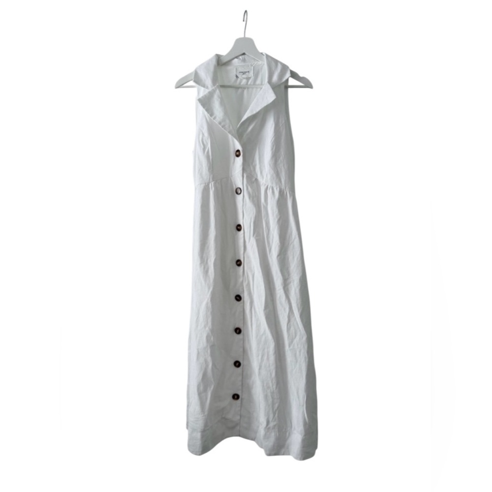 Tuckernuck Pomander Place Sleeveless Button Midi Dress Classic Preppy Elegant - Picture 3 of 6